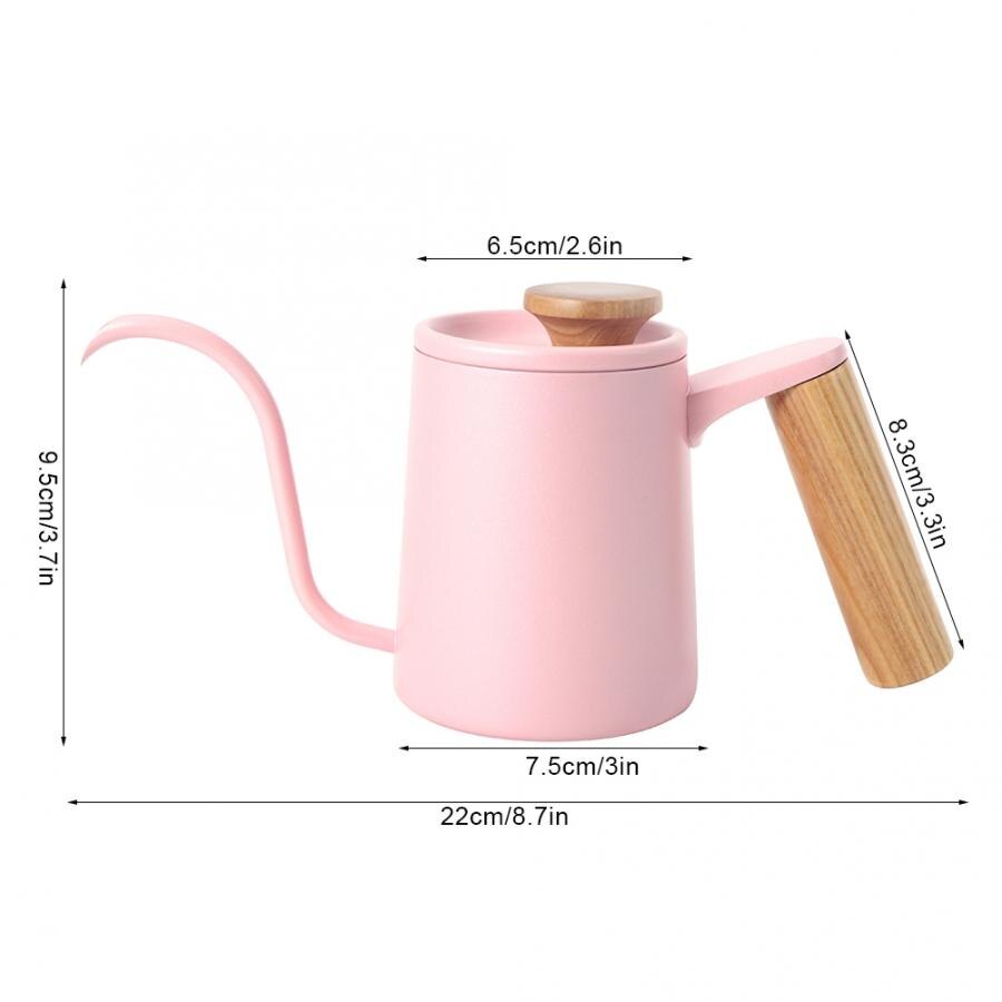 Drip Kettle 350ml Stainless Steel Coffee Pot Long Gooseneck Spout Water Kettle Cafeteira Expresso Drip Coffee Tea Pot Kettle: Pink