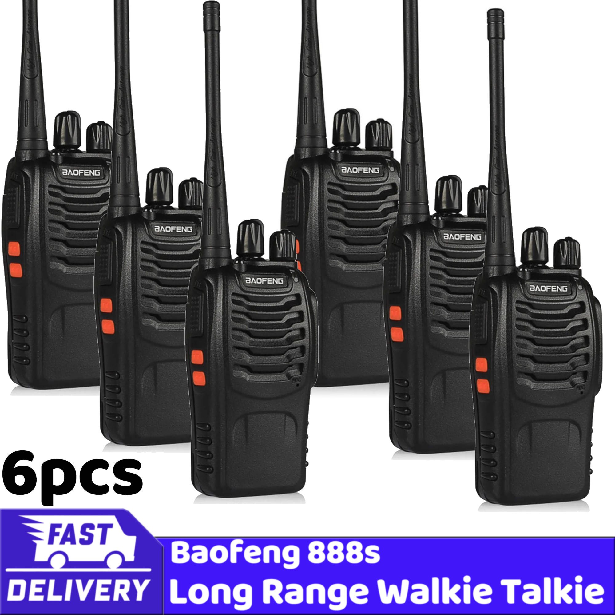 6 szt. BF-888S Baofeng 5km daleki zasięg Walkie Talkie UHF 400-470MHz Ham dwukierunkowy kanał radiowy 16 do samodzielnego podróżowania