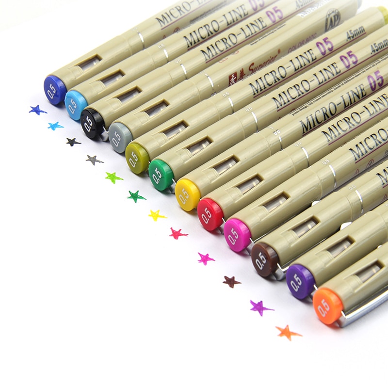 Superior 12Colors Needle Drawing Color Pen Waterco... – Grandado