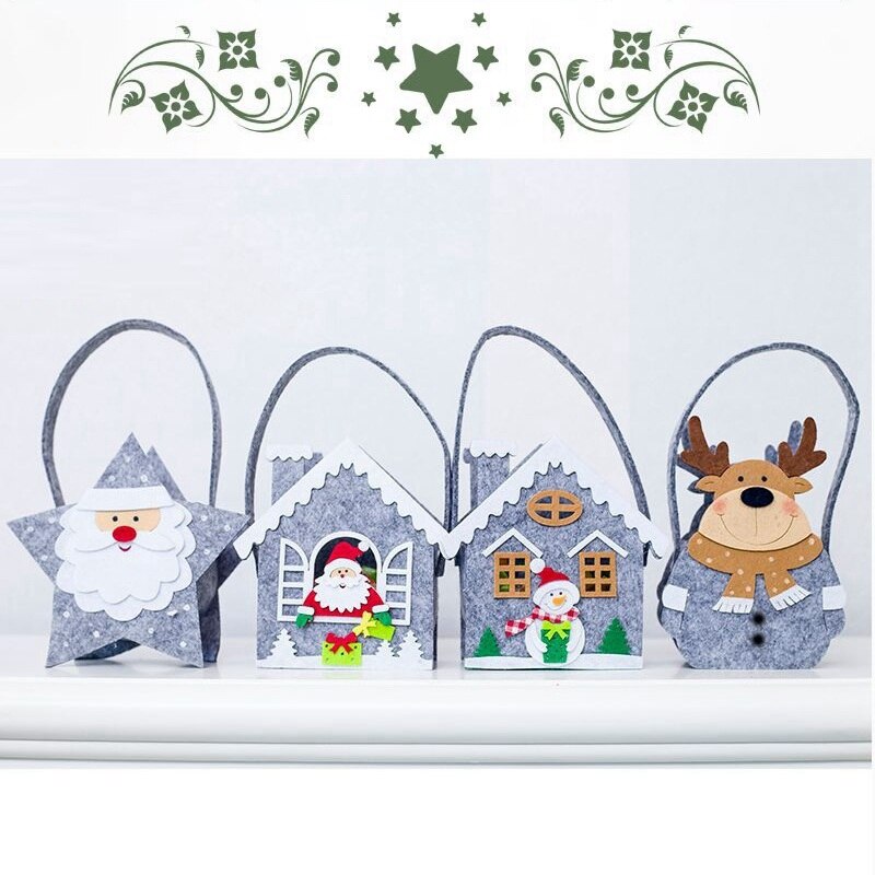 Neue Jahr Weihnachten Dekoration Süssigkeit Kleine Trage Tasche Filz Tuch Lagerung Taschen Einkaufen Einkaufszentrum Wohnkultur Süssigkeit Tasche Anhänger