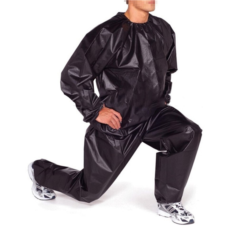 Waterproof Windproof PVC Sauna Suit Anti-Rip Training Fitness Weight Loss Sport Sauna Clothes Solid Color Gym Suit