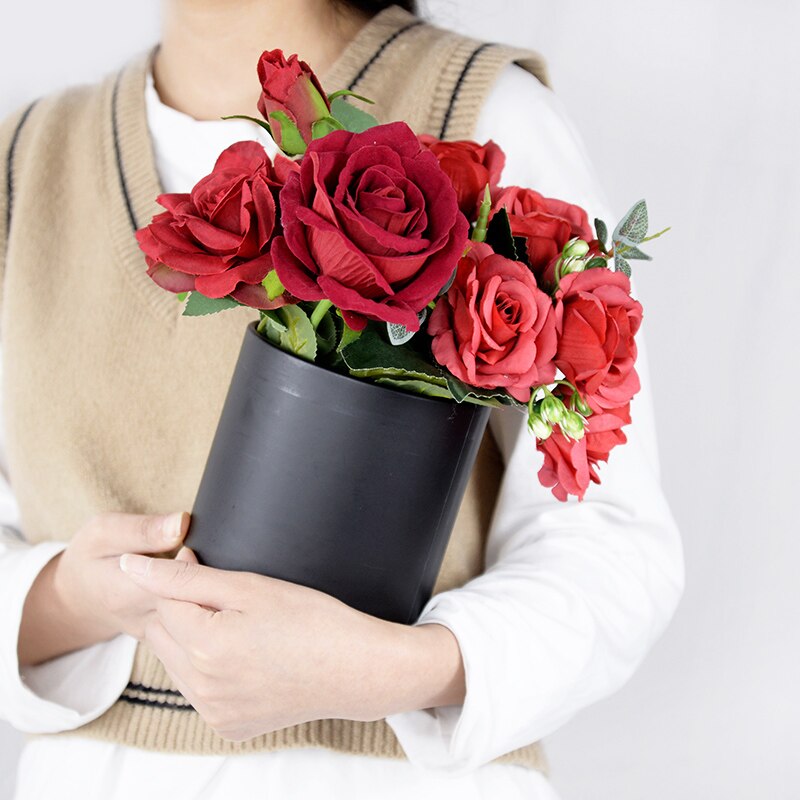 Runde Form Box Bouquet Umarmung Eimer Blume Verpackung Box Hochzeit Geburtstag Valentinstag Blume Eimer Verpackung Box