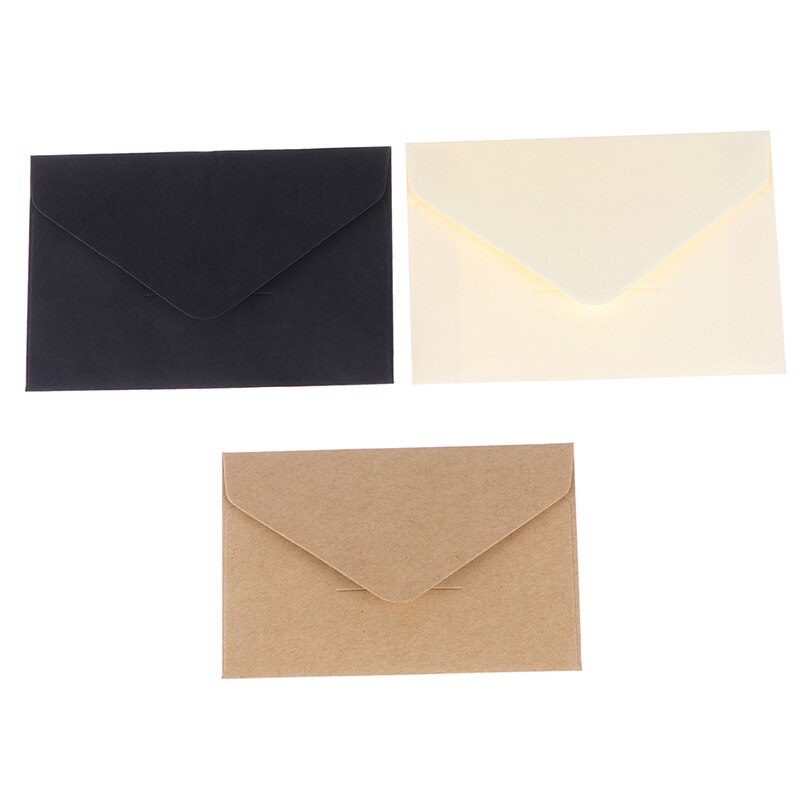 20 stuks klassieke witte zwarte kraft blanco mini-papieren enveloppen met venster, envelop voor huwelijksuitnodiging