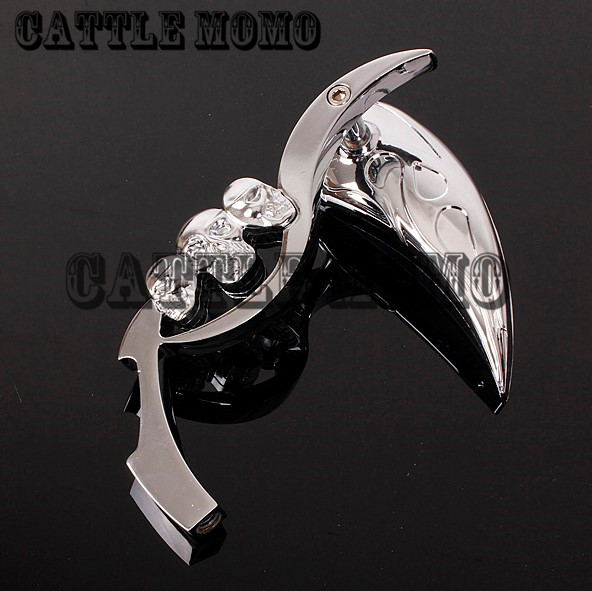 Chrome Motorcycle Rearview Side Mirrors 10mm Teardrop Skull Mirrors For Harley Softail Dyna Chopper Bobber Road Glide King