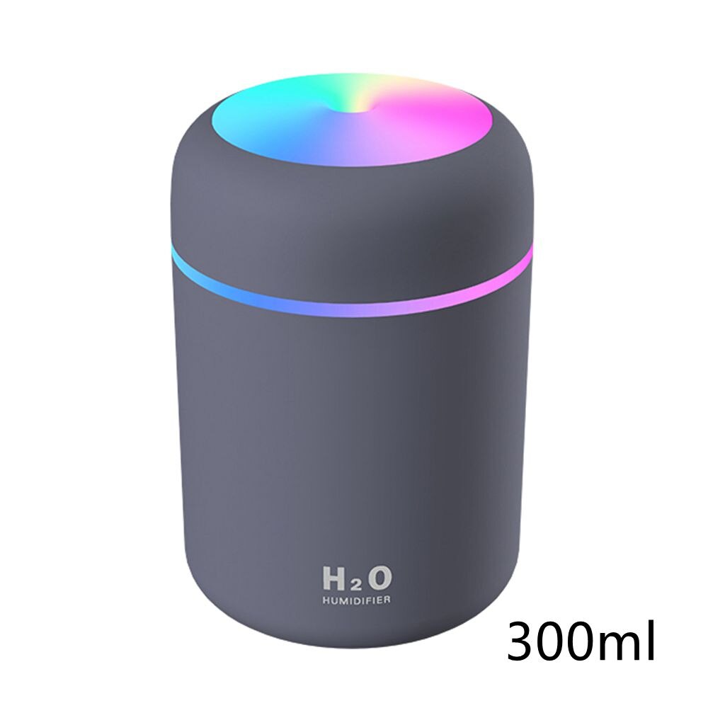 Portable 300ml Humidifier USB Ultrasonic Dazzle Cup Aroma Diffuser Cool Mist Maker Air Humidifier Purifier With Romantic Light: 300ml navy