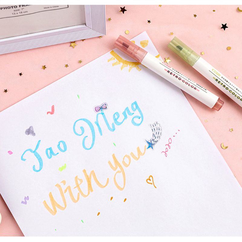 6 sztuk/zestaw zakreślacz pastelowe pisaki fluorescencyjne robić dziennikarstwa szkolne materiały biurowe