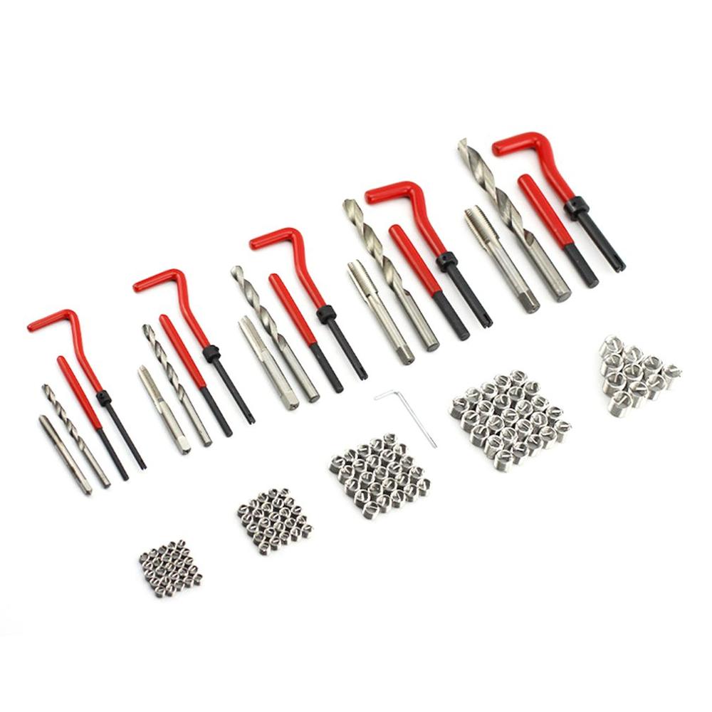 131 Pcs Engine Block Restoring Damaged Thread Repair Tool Kit M5 M6 M8 M10 M12 for Helicoil Car Repair Tools Coarse Crowbar