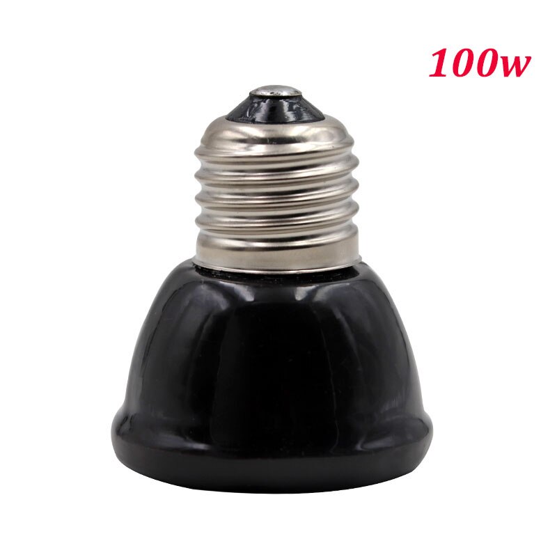 25W 50W 75W 100W lampada riscaldante per animali domestici lampadina a infrarossi in ceramica nera a infrarossi lampadina per animali domestici lampada per rettili 220-230V: 100w