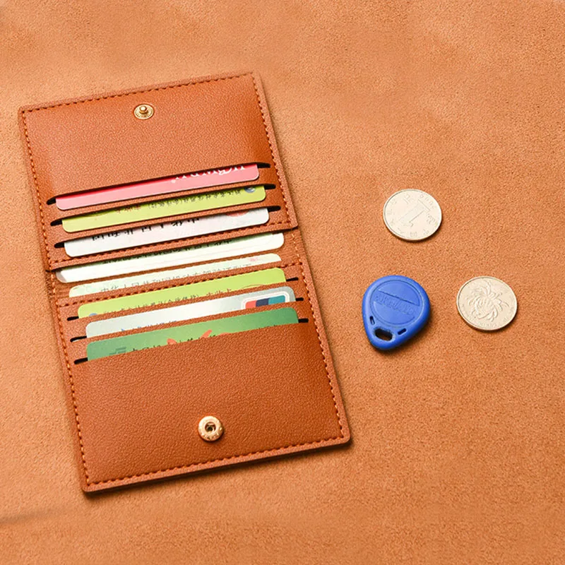Ultradünne kleine Bankkarte mit mehreren Kartenfächern, Kartenhalter, Geldbörse für Damen und Herren, Kreditkartentasche, männlicher Kartenhalter, solide Lederbrieftasche