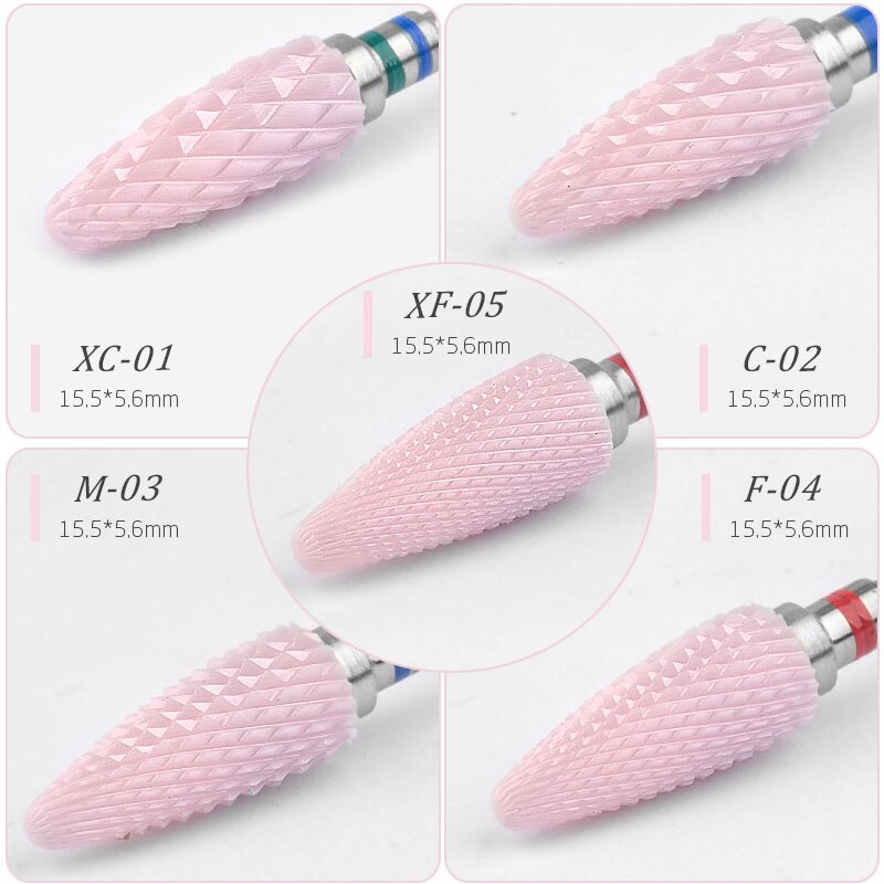 1Stck Rosa Nagel Kegel Spitze keramik Bohrer Bits Elektrische Häutchen Sauber Dreh für Manikübetreffend Pedikübetreffend Schleifen Kopf Schleifer Werkzeug
