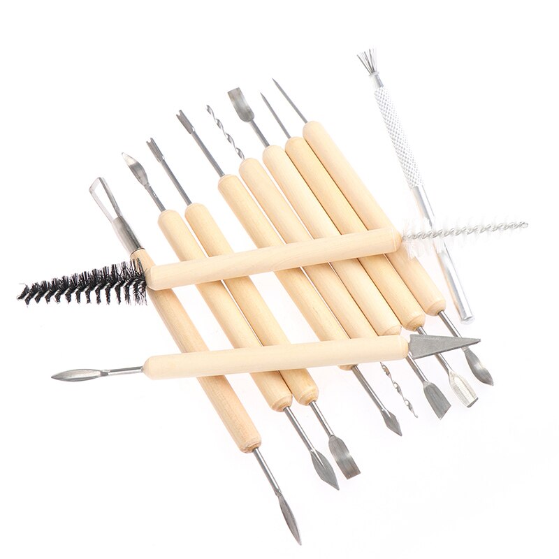 11pcs Clay Sculpting Kit Sculpt Smoothing Wax Carving Pottery Ceramic Tools Polymer Shapers Modeling Carved Tool