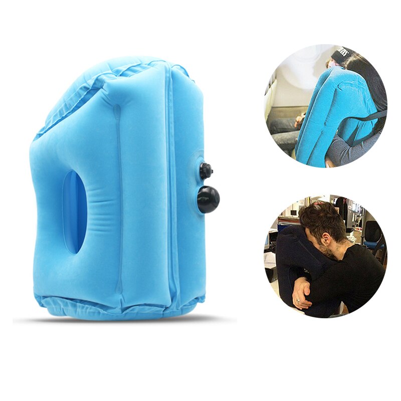 Inflatable Travel Sleeping Bag Portable Cushion Neck Pillow for Men Women Outdoor Airplane Flight Train Sleeping Easy S/M: Blue / S