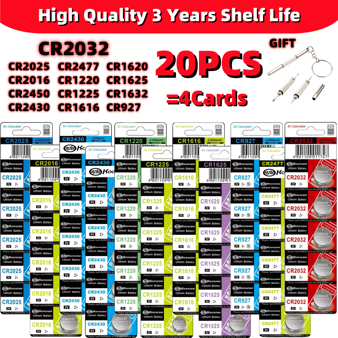 20Pcs cr2032 Battery cr2032 Pilas CR2025 CR2016 batteria CR1632 CR1220 CR1616 CR1620 CR1625 CR2450 CR2430 LR41 LR1130 LR43 LR44