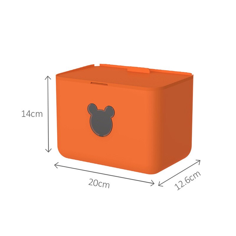 Toilet Paper Holder Waterproof Wall Mounted Toilet Paper Tray Roll Paper Tube Storage Box Tray Tissue Box Shelf: Orange--single