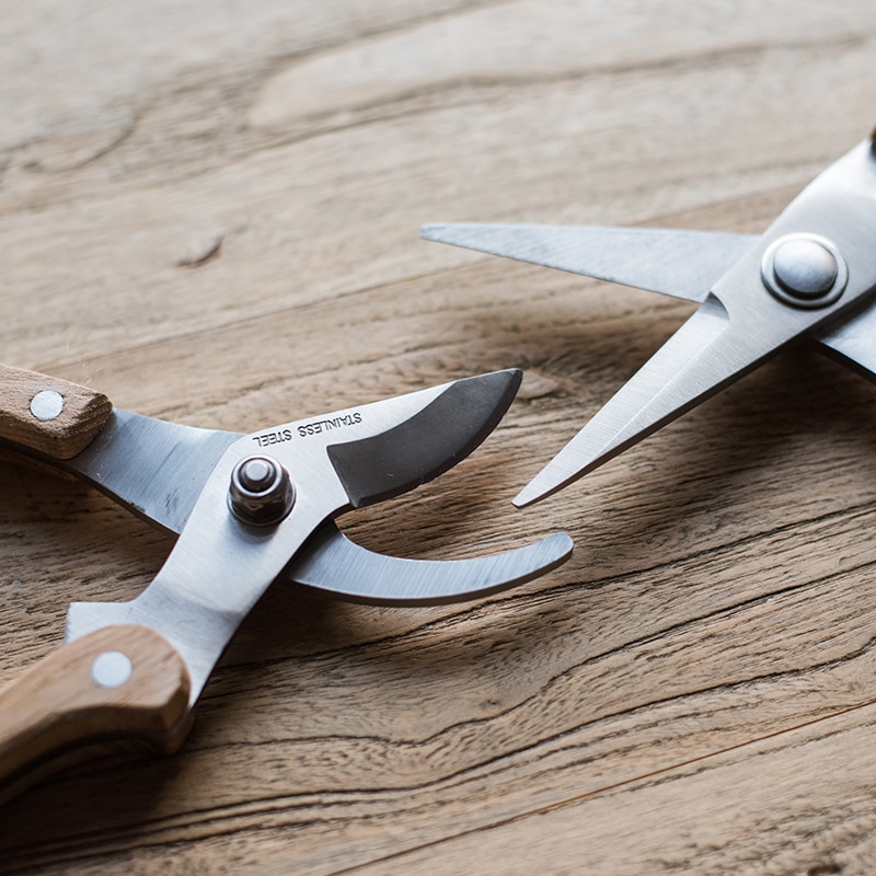 Garden tools stainless steel spade ash handle round spade point three-claw pick pruning shears garden plant tools