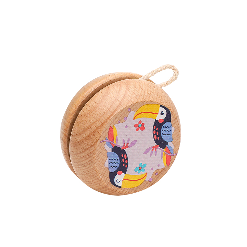 1Pc Small Size Children Wooden Yo-yo Ball Colorful Different Pattern Funny Toys Kids Classic Rope Toys Hand Trainning Kid: 15