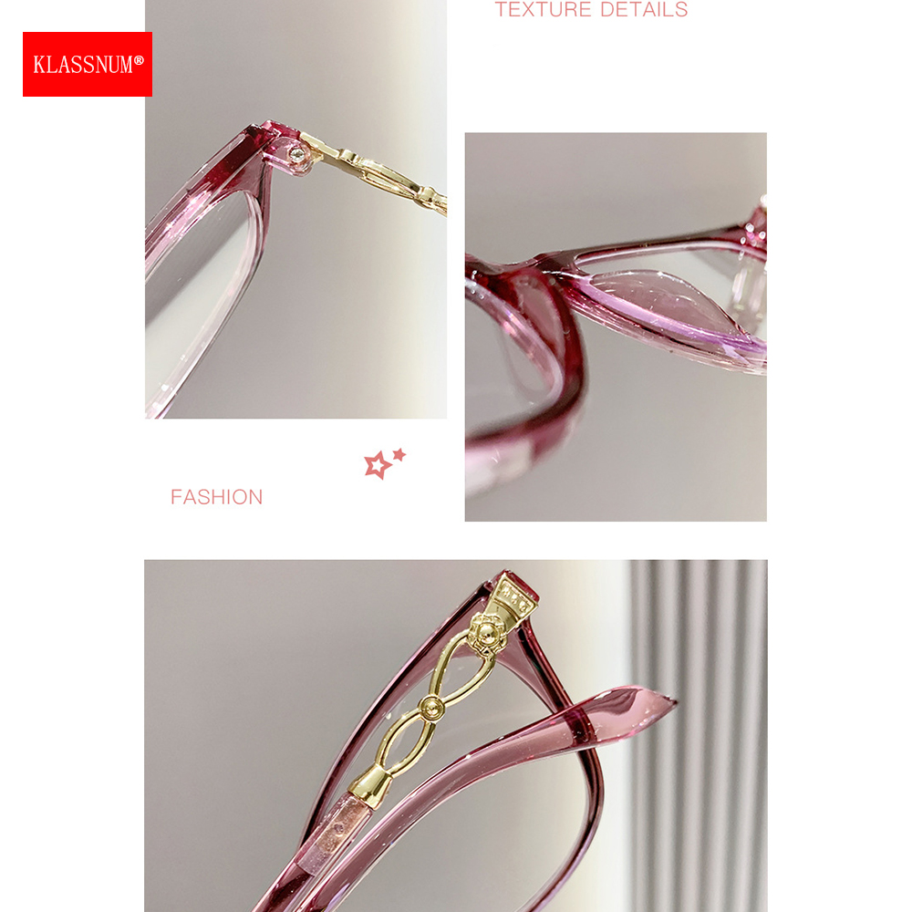 KLASSNUM, gafas de lectura clásicas para mujer, gafas para presbicia con aumento a la , gafas para presbicia, lentes transparentes + 1,0 2,0 2,5 4,0