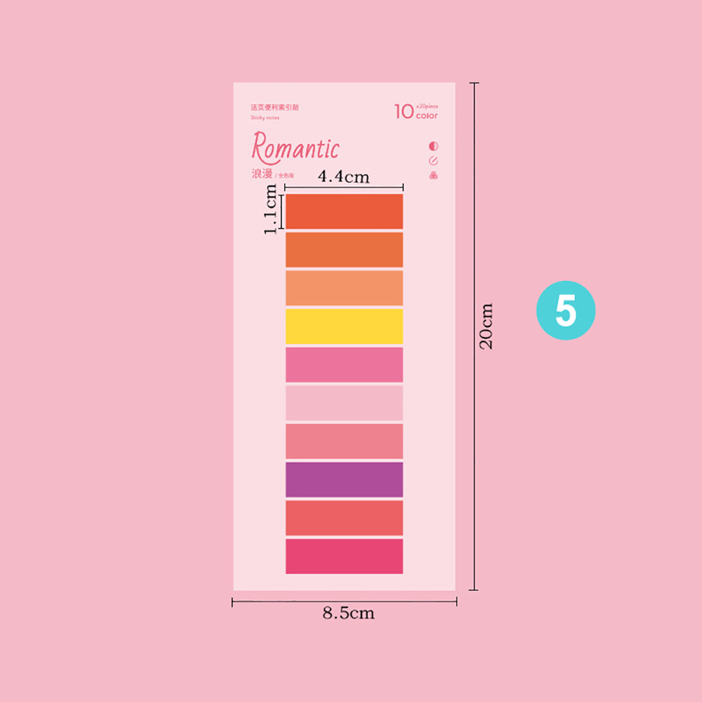 200 Sheets Colorful Sticky Notes Index Stickers Planning Reminder Memo Pad Bookmarks Notepads School Office Stationery: WHITE