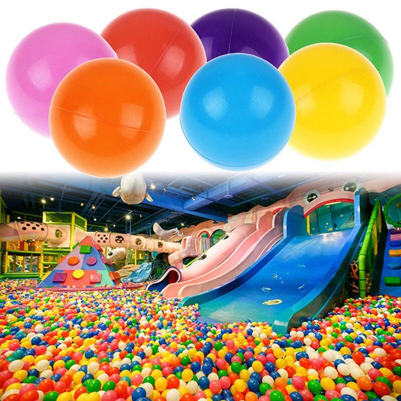 100 stuks kleurrijke ballen van zacht plastic in de vorm van een oceaanbal, grappig speelgoed voor baby's en kinderen in de vorm van een zwemput.