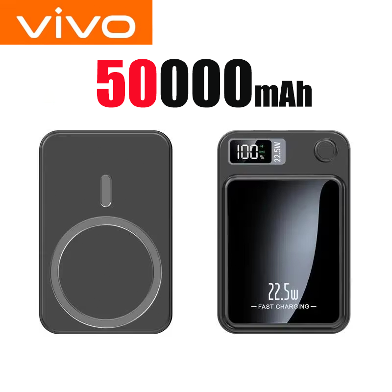 VIVO 200000mAh 22.5W Wireless Magnetic Power Bank Fast Charging Portable External Battery PowerBank Magsafe for iPhone Xiaomi: Gold