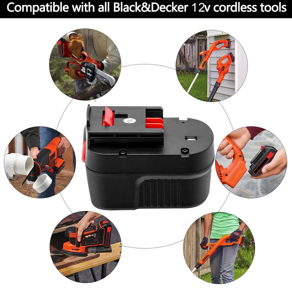 12V 3000mAh HPB14 Battery Compatible with Black & Decker HPB14 FSB14 FS140BX BD1444L HPD14K-2 CP14KB Cordless Power Tools