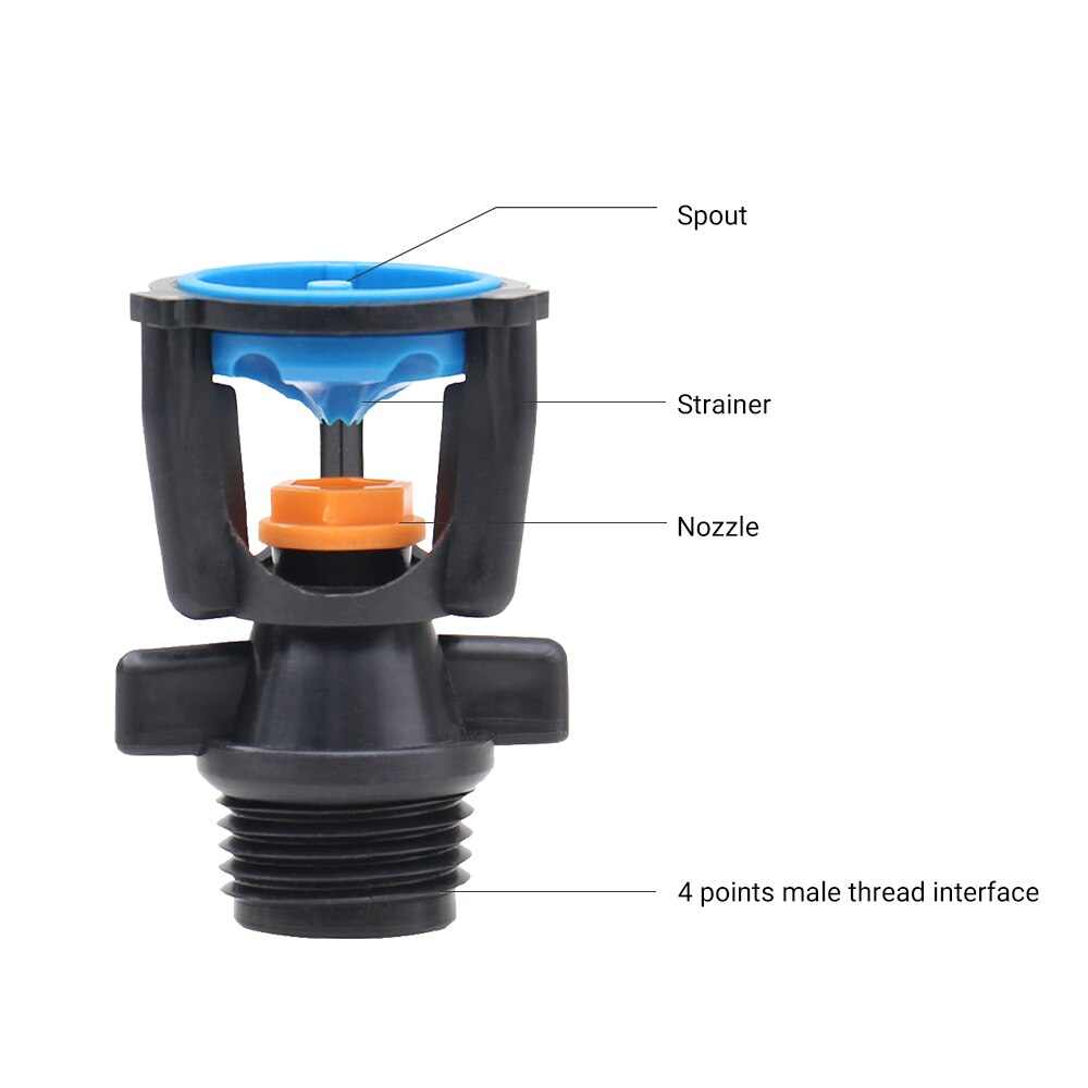 1/2" External Thread Rotating Sprinklers Mini Wobbler Irrigation Water Spray Sprinkler Farm 360 Degree Rotary Watering Nozzles