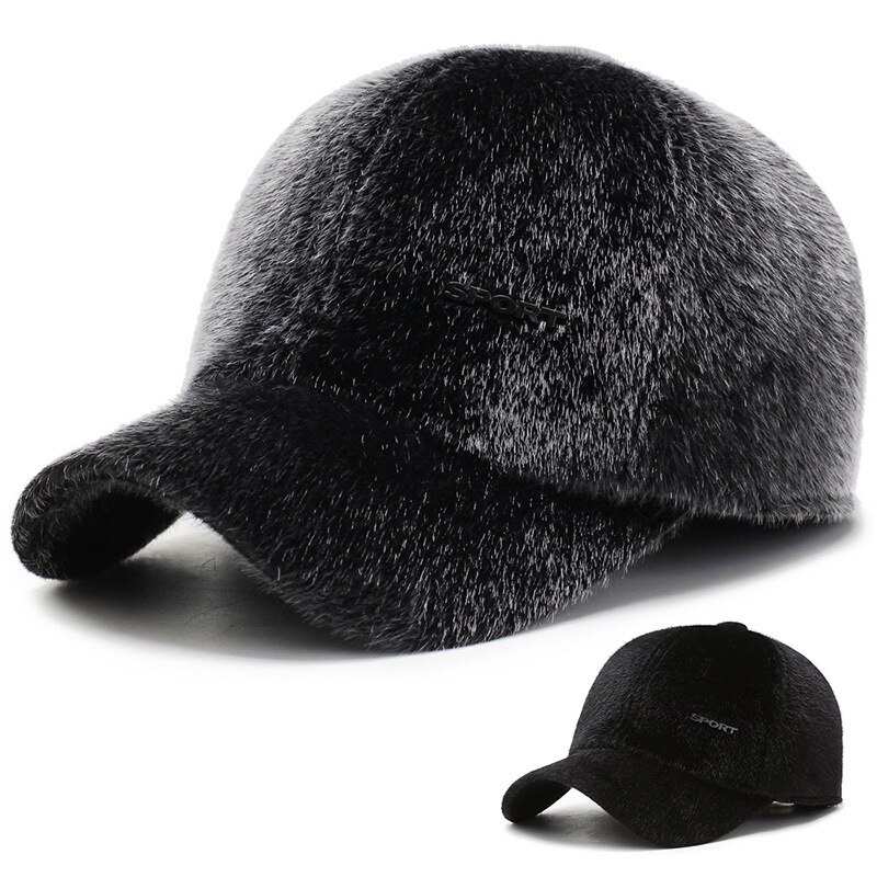 Gorros de piel sintética con orejera para hombre, gorro de bombardero de terciopelo grueso y cálido para Día de la nieve, invierno y otoño, L5