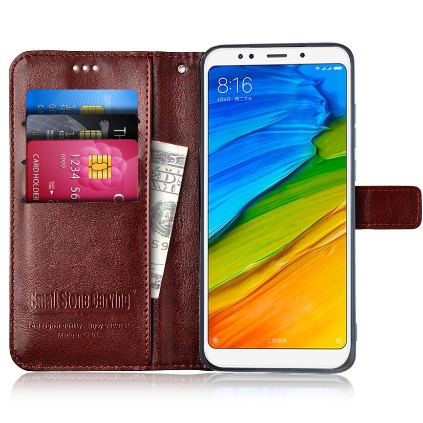 Funda de cuero con tapa para Xiaomi Redmi 5 xiomi redmi 5 Plus, Funda de silicona magnética tipo billetera para Xiaomi Redmi 5, Funda de teléfono