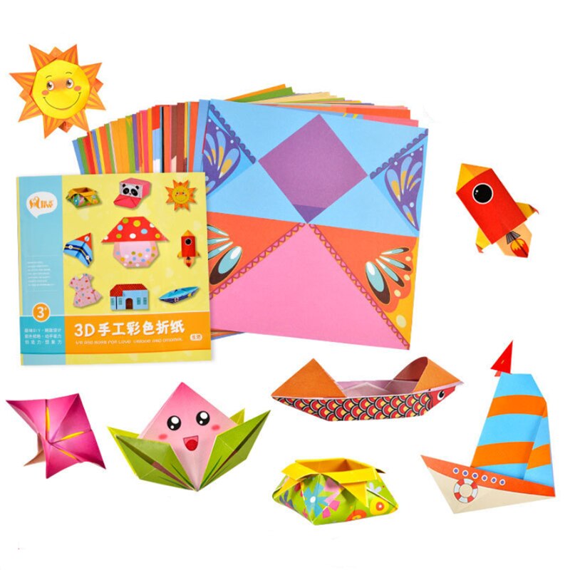 Baby Toys 3D Arts And Crafts 54Pages Origami Cartoon Animal Book Toy Kids DIY Paper Art Baby Early Learning Education Toys