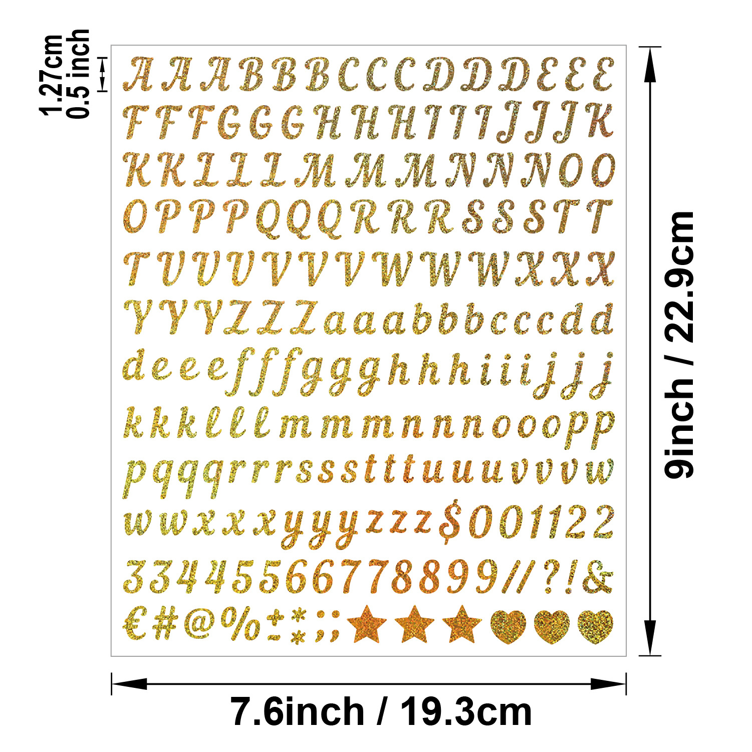 1 vel zelfklevende glitterstickers, letters en cijfers, voor cadeauverpakkingen, feestkaarten, brieven, bruiloftsdecoratie: zwart