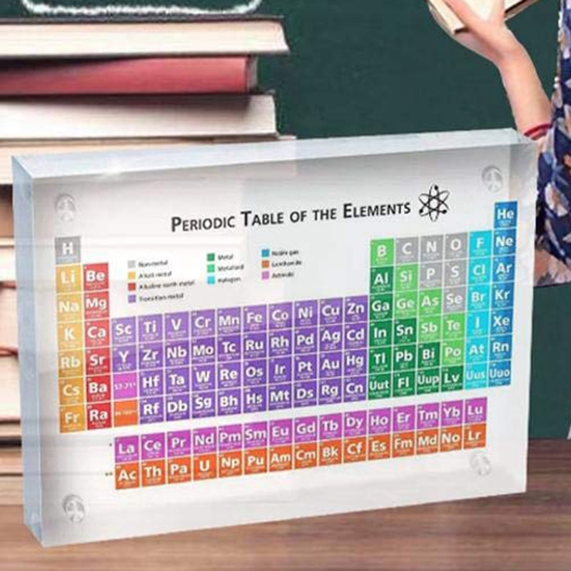 Akryl periodiska systemet för element tabell display, med element barn undervisning födelsedag lärarens dag: Små