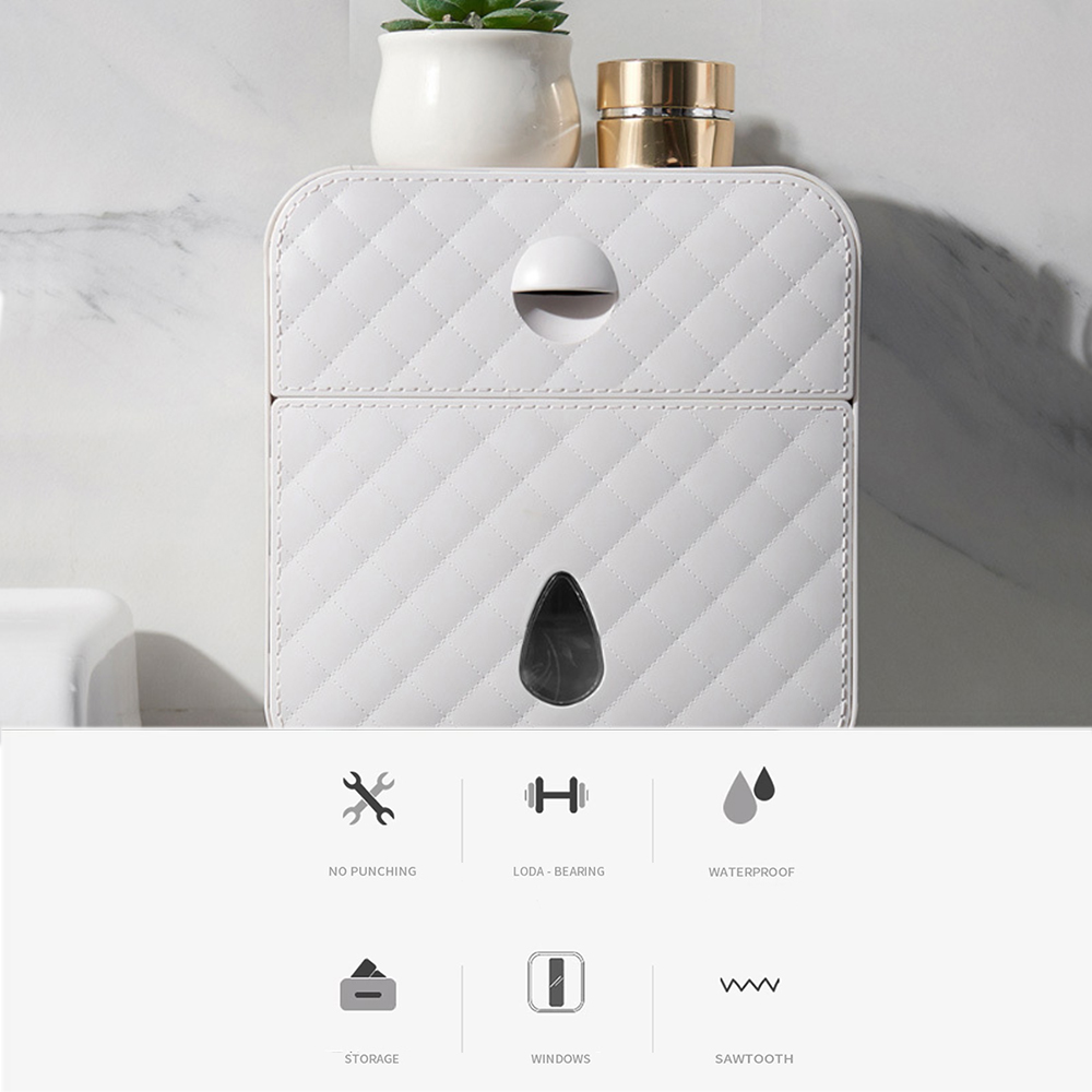 Muur Gemonteerde Badkamer Papieren Handdoek Dispenser Met Opbergdoos Coreless Toiletpapier Doos Extractie Dispenser Papieren Handdoek Houder