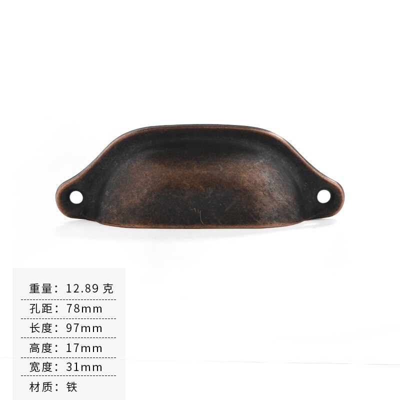 10 stuks goo-ki antieke kast kast beker meubel ladekast schelp handgrepen kastgreep antieke messing meubelgreep: Gevoed -2