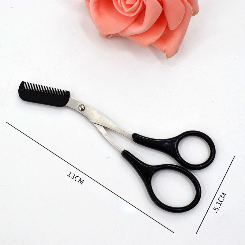 Recortador de cejas seguro, herramientas de maquillaje, tijeras de cejas de acero inoxidable con peine, afeitadora para depilación, herramientas de maquillaje para dar forma a las cejas