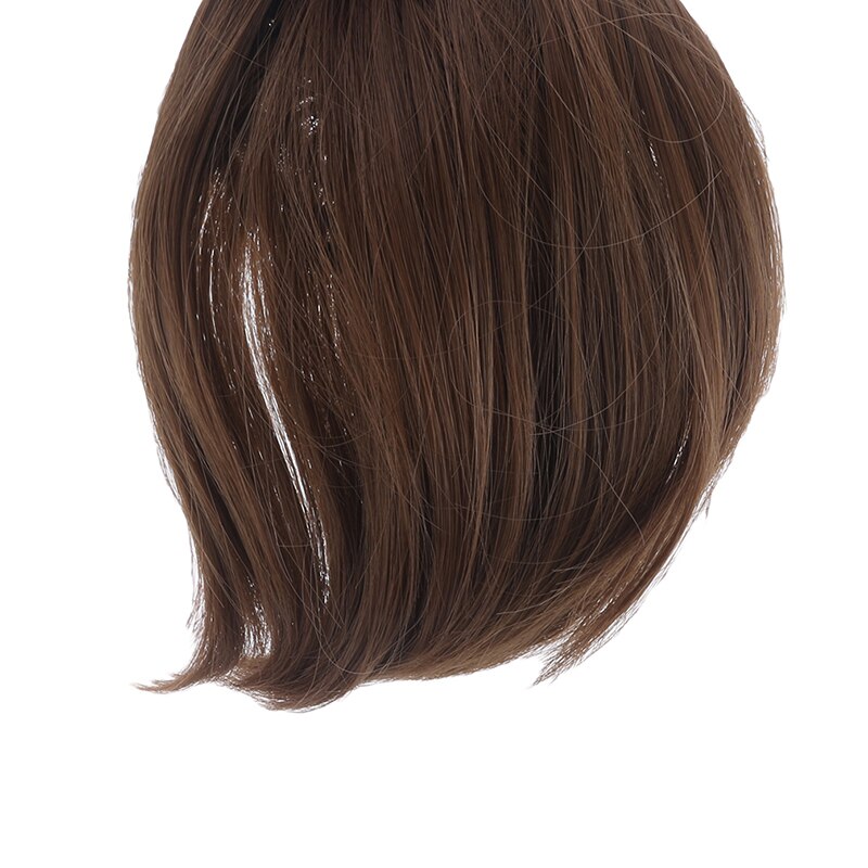 Women False Fringe Clip In Hair Bangs Fringe Hair Extensions Swept Full Synthetic Hair Extensions: brown