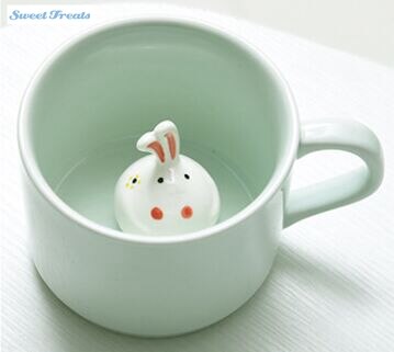 Sweettreats small ceramic milk cup with animals cute cartoon nice three-dimensional heat-resistant celadon: 6