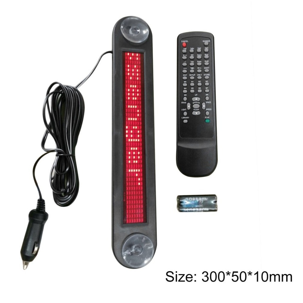 12V LED Car Sign Programmable Scrolling Red Message Sign Board With Remote Control Mini Advertising LED Screen 7x40 Dots