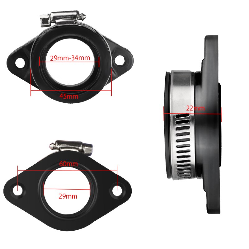Motorcykel förgasare gränssnitt gummiadapter inloppsrör för pwk 28mm 30mm 32mm 34mm förgasare utv atv ute uazmoto