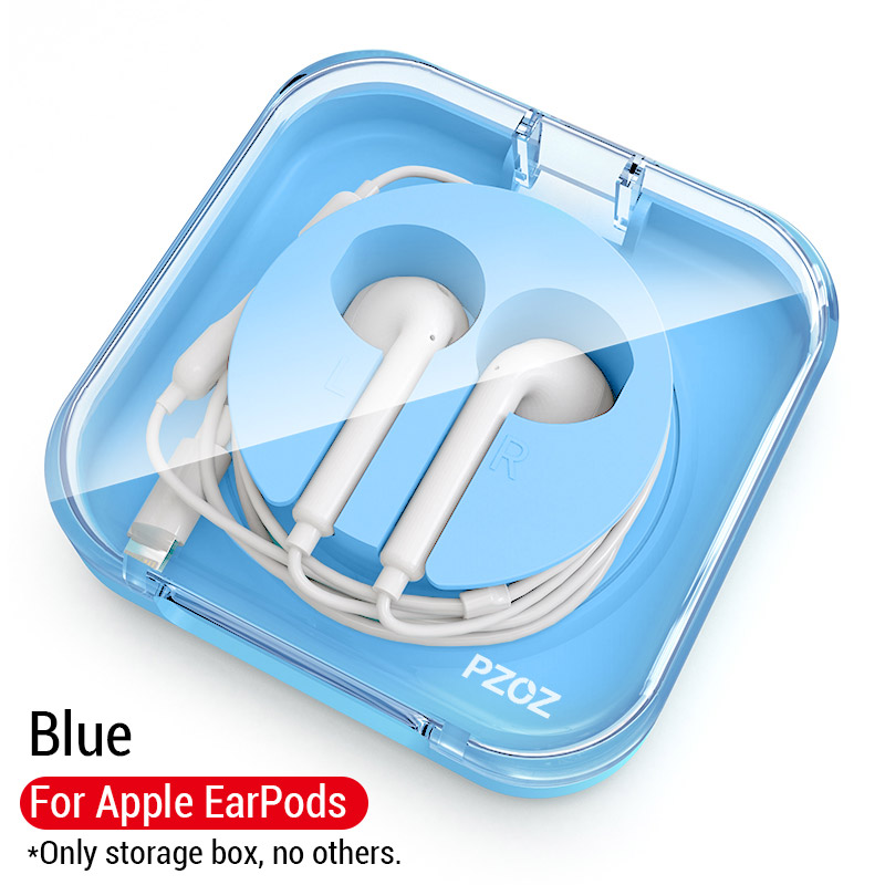 PZOZ Oortelefoon Cases Voor Apple EarPods vast Oortelefoon Hoofdtelefoon Accessoires Opslag Draagtas Hard Bag Box Case Voor EarPod: Blue