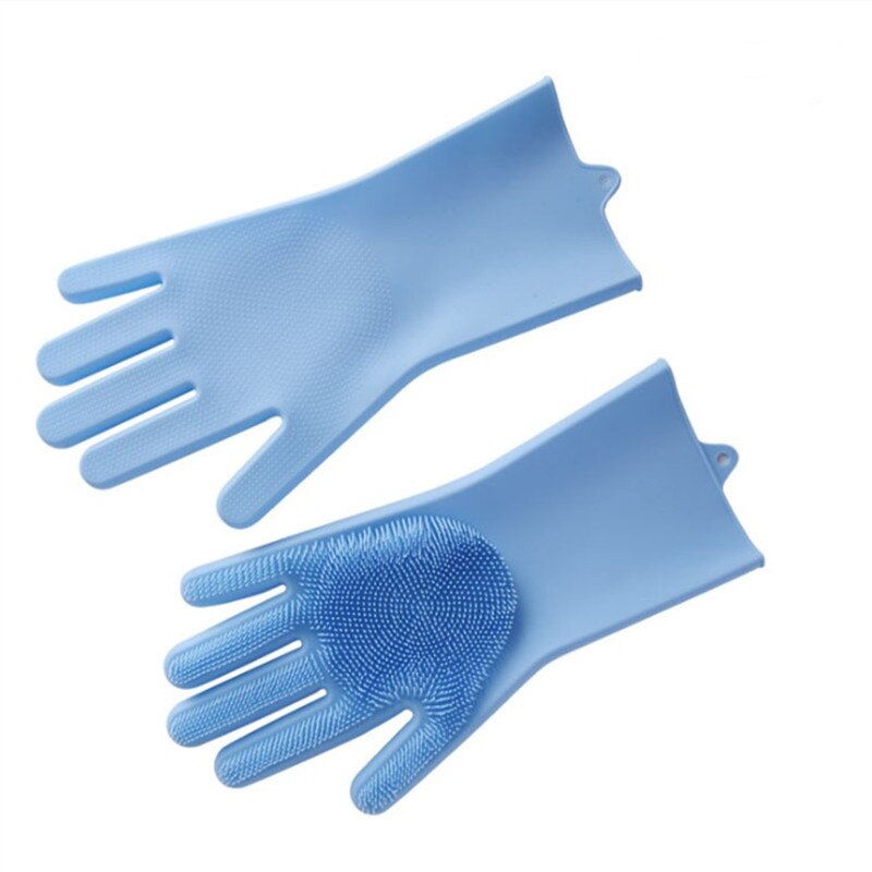 Gants en Silicone pour la cuisine, 1 paire de gants de nettoyage magiques pour la vaisselle et l'entretien de la maison: Blue
