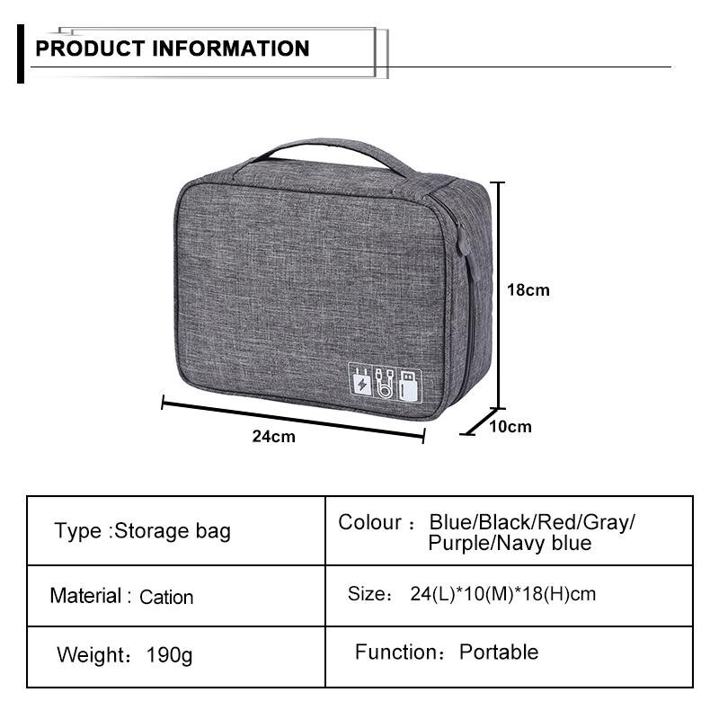 Portable Digital Storage Bags Organizer USB Gadgets Cables Wires Charger Power Battery Zipper Cosmetic Bag Case Accessories Item