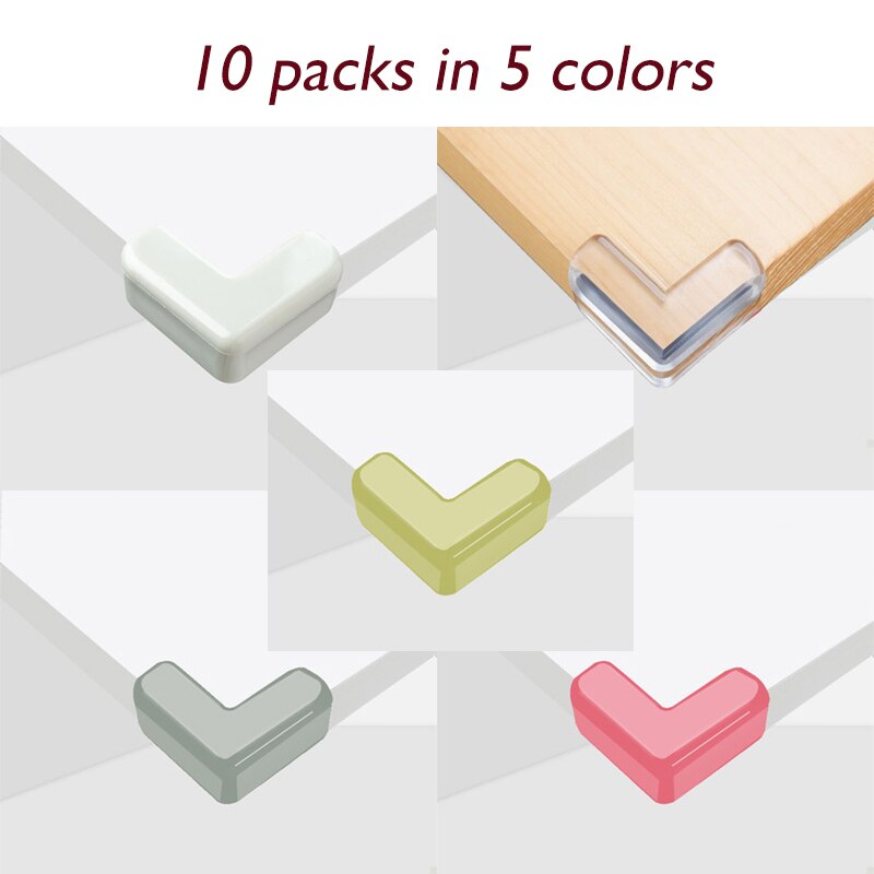 10Pcs Baby Veiligheid Siliconen Protector De Hoek Edge Protection Cover Kinderen Anticollision Edge Kind Corner Guards: 5 colors