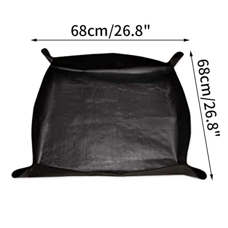 Planting Mat PE Square Gardening Mat Waterproof Plant Potting Mat Thicken Foldable Garden Pad Anti-dirty Transplanting Tarp: Black(PE)-1S