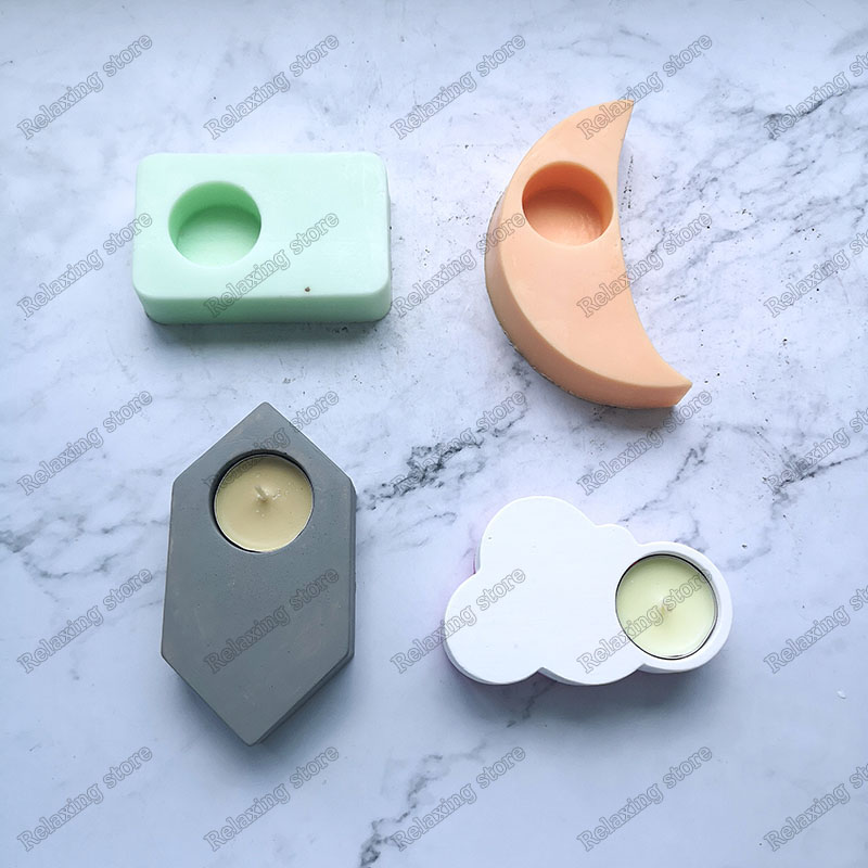 Candle Holder Concrete Molds Different Shapes Candlestick Plaster Crafts Mould Succulents Cement Clay Molds