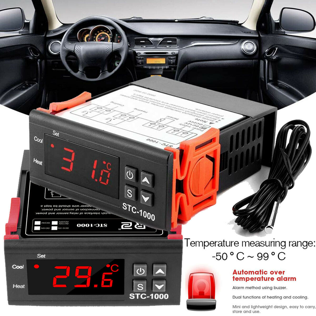 Digital Temperature Controller Thermostat Thermoregulator incubator Relay LED 10A Heating Cooling STC-1000 220V