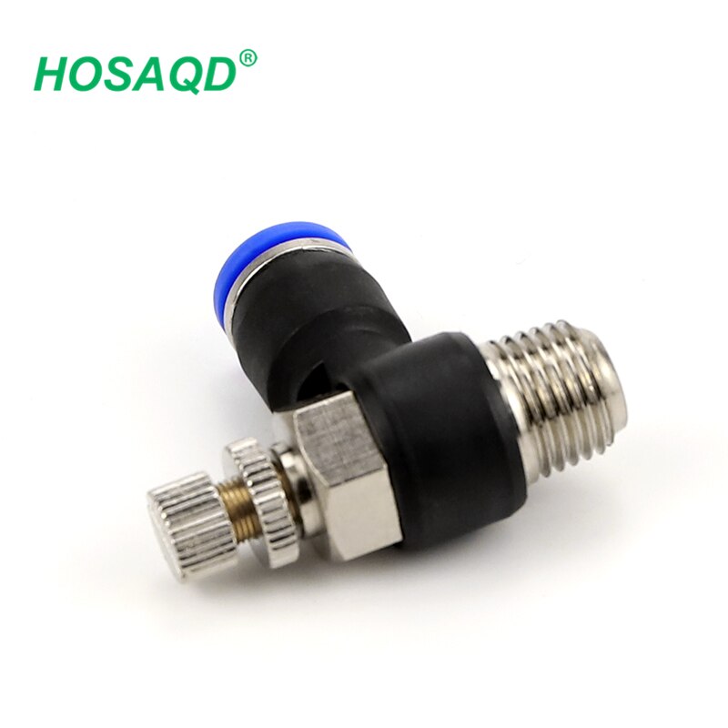 Gas restrictor valve quick connector Pneumatic speed flow controller 8mm 6mm 10mm 12mm outer diameter hose 1/4" 1/8" 3/8" 1/2" B