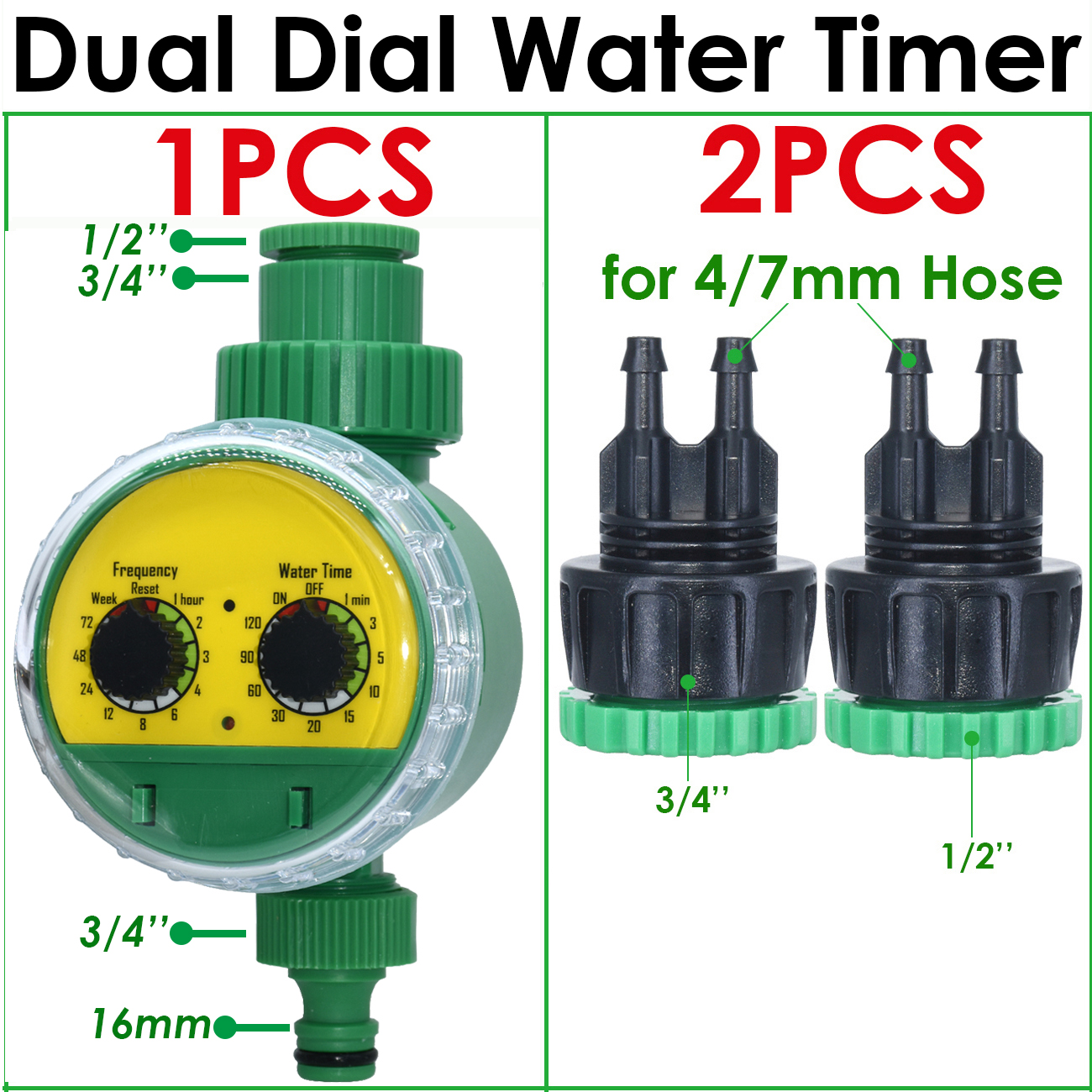 Electronic Irrigation Water Timer Garden Home Indoor Outdoor Timed Controller Automatic Sprinkler Programmable Valve Faucet Hose: light yellow