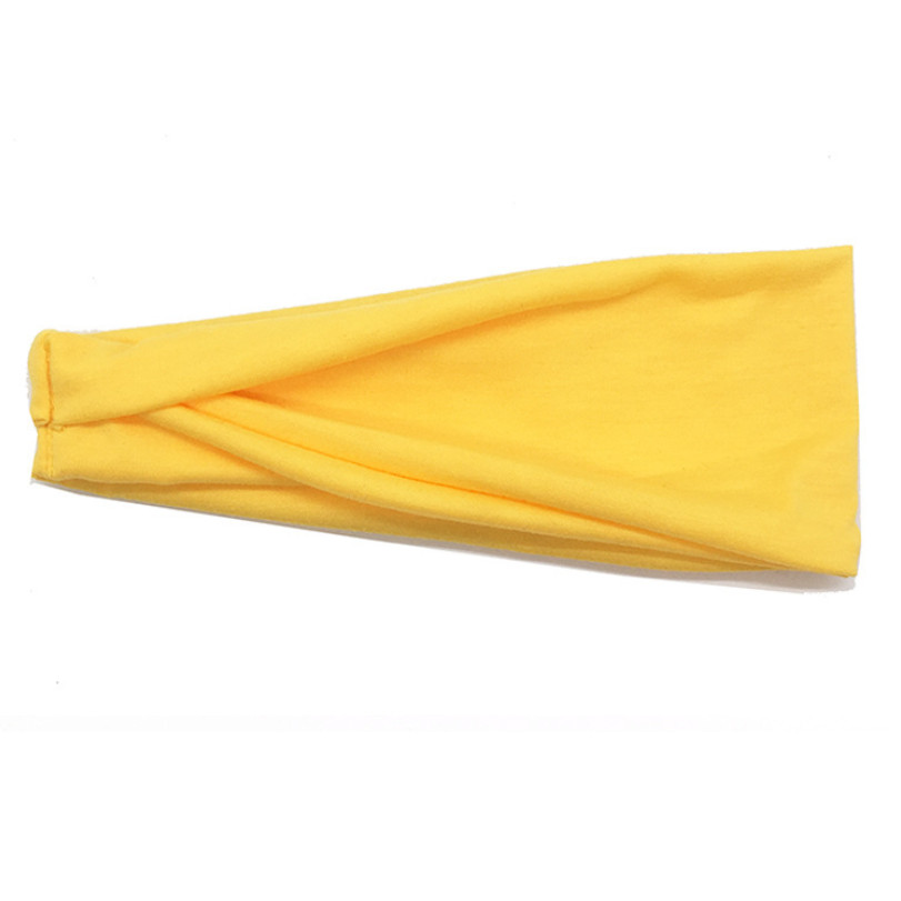 Banda para la cabeza de algodón para mujer, bandas para el cabello a la para mujer, turbante liso, diadema tejida torcida, accesorios para la cabeza anudados: Oro