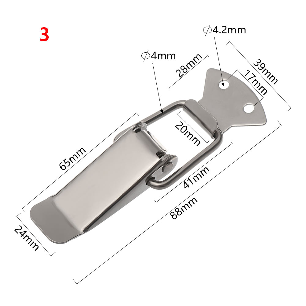 1PC Hardware Cabinet Boxes Spring Loaded Latch Catch Toggle Hasp Stainless Steel Hasp For Sliding Door Simple Window Box Buckle: Red