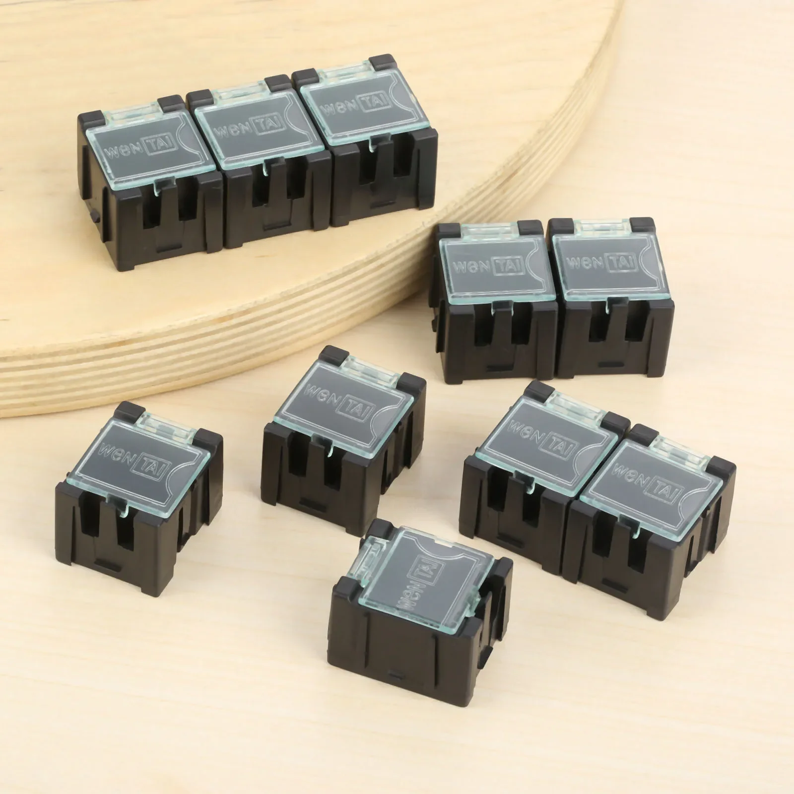 10Pcs Anti-static Components Boxes Parts Case ESD Storage Tool Box Mini Electronic Component SMT SMD Kit Assembly 25*21.5*31.5mm